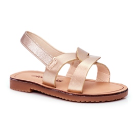 FRROCK Gyermek szandál Arany Bambino gumírozott pánttal aranysárga