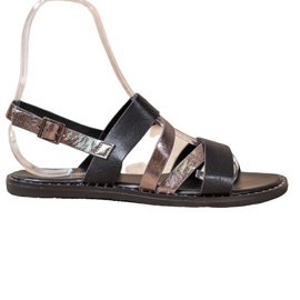 Goodin Kényelmes Eco bőr szandál fekete Goodin Kényelmes Eco bőr szandál fekete