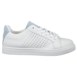 SHELOVET Fehér cipő velúr betétekkel SHELOVET Fehér cipő velúr betétekkel