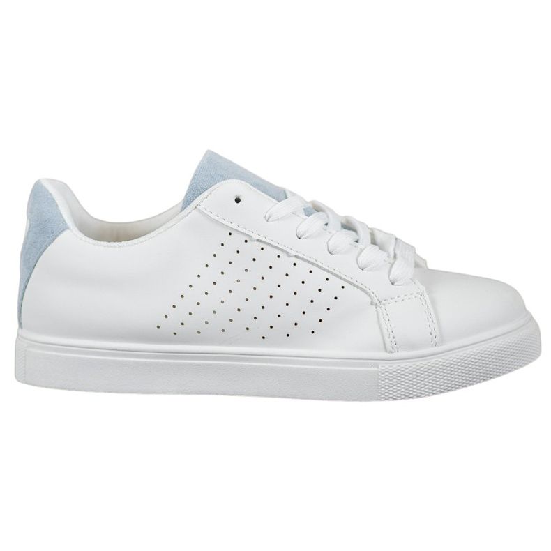 SHELOVET Fehér cipő velúr betétekkel