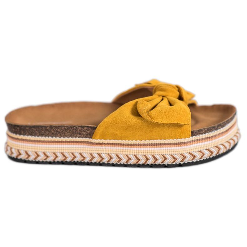 SHELOVET Divatos papucs a platformon sárga