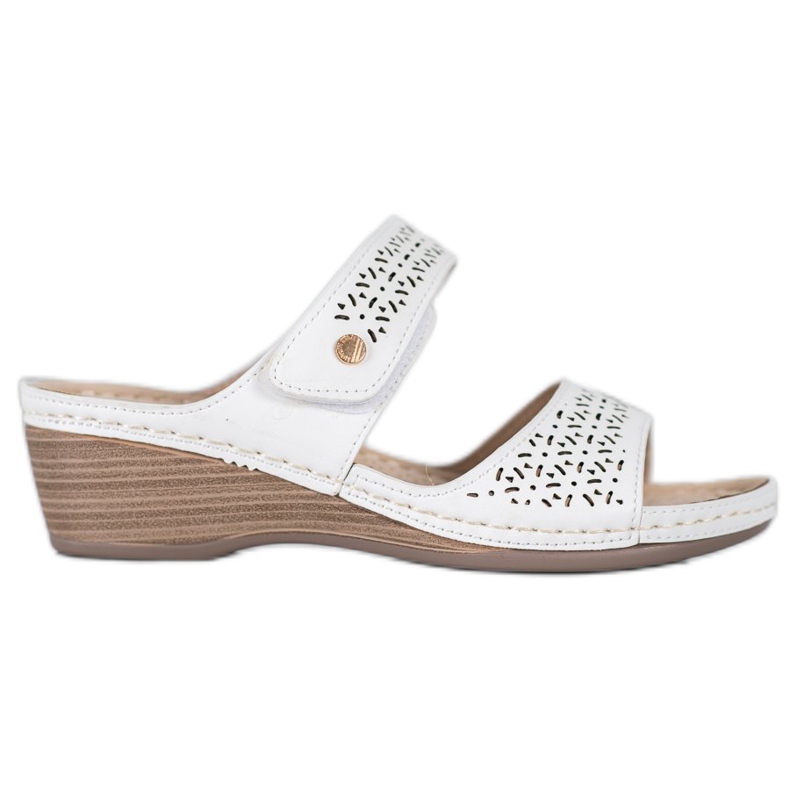 SHELOVET Könnyű tépőzáras papucs fehér