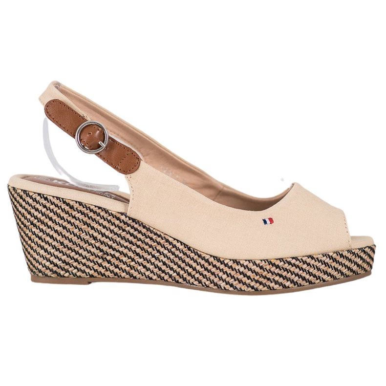 SHELOVET Klasszikus ék szandál barna