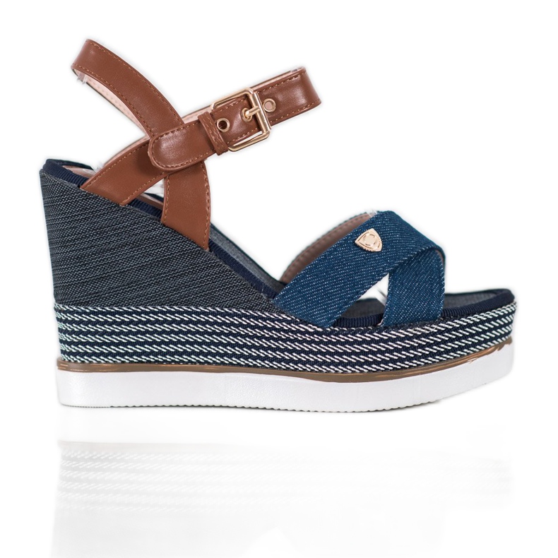 SHELOVET Wedge szandál kék