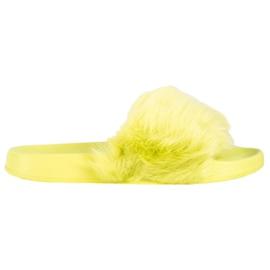 SHELOVET Gumi papucs szőrrel sokszínű zöld