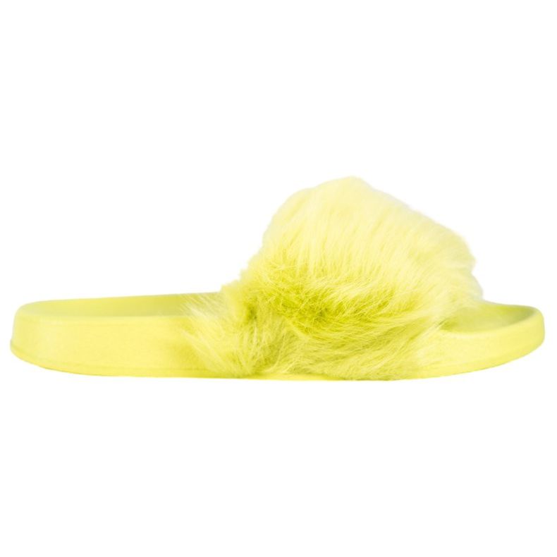 SHELOVET Gumi papucs szőrrel sokszínű zöld