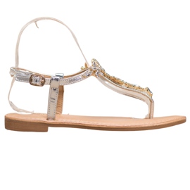 Small Swan Elegáns szandál köbös cirkóniummal szürke