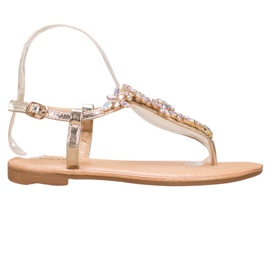 Small Swan Elegáns szandál köbös cirkóniummal sárga Small Swan Elegáns szandál köbös cirkóniummal sárga