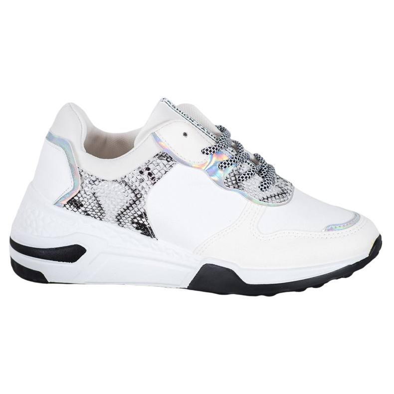 SHELOVET Snake Print Cipők fehér sokszínű