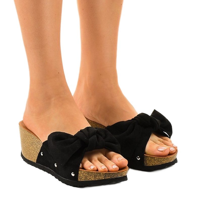 Fekete ék szandál 7862-KL