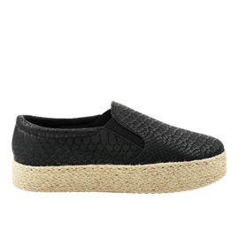 Fekete felcsúsztatható espadrilles 6140 Fekete felcsúsztatható espadrilles 6140