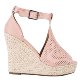 SHELOVET Áttört ék szandál rózsaszín