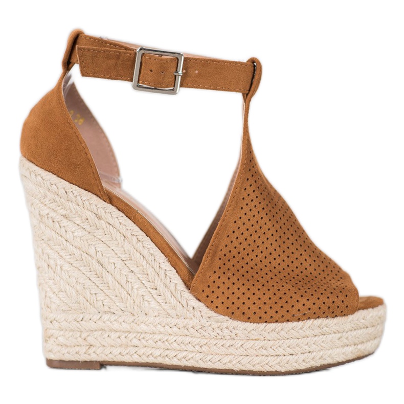 SHELOVET Áttört ék szandál barna