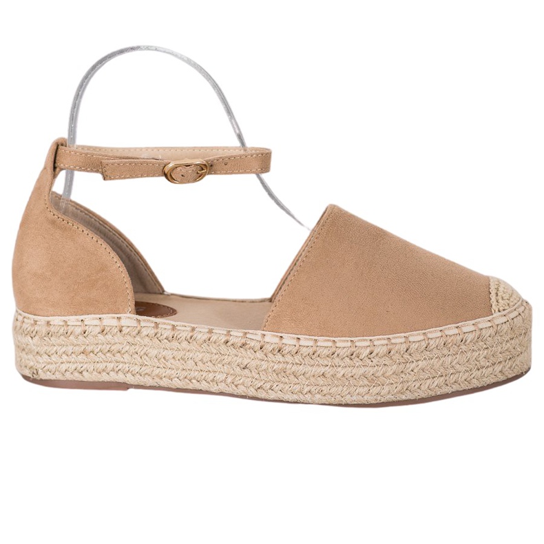 SHELOVET Espadrilles csattal barna