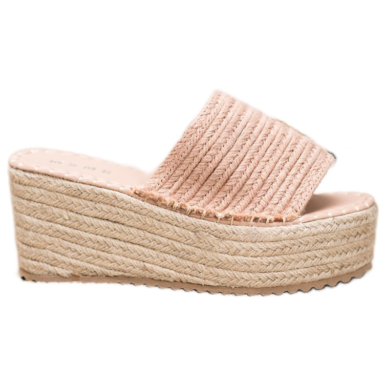 SHELOVET Fonott ék szandál rózsaszín