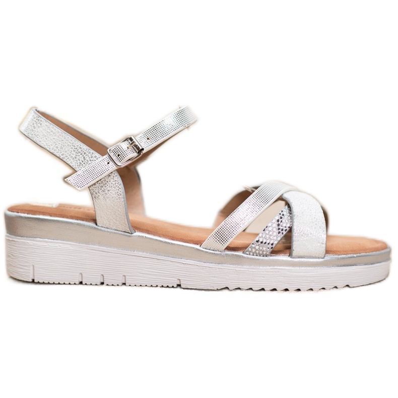 Small Swan Kényelmes szandál köbös cirkóniummal szürke