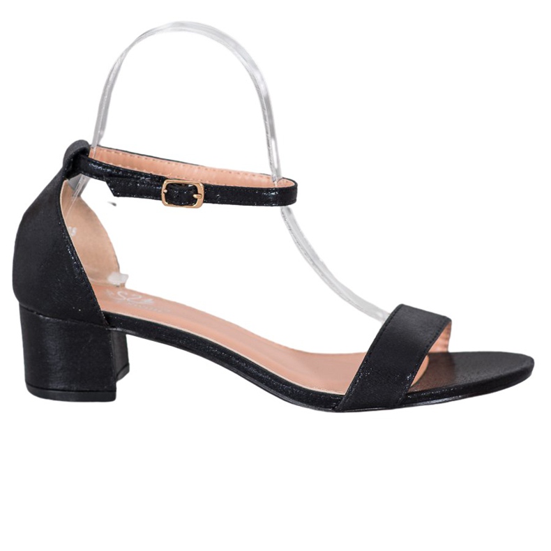 Small Swan Fényes Eco bőr szandál fekete