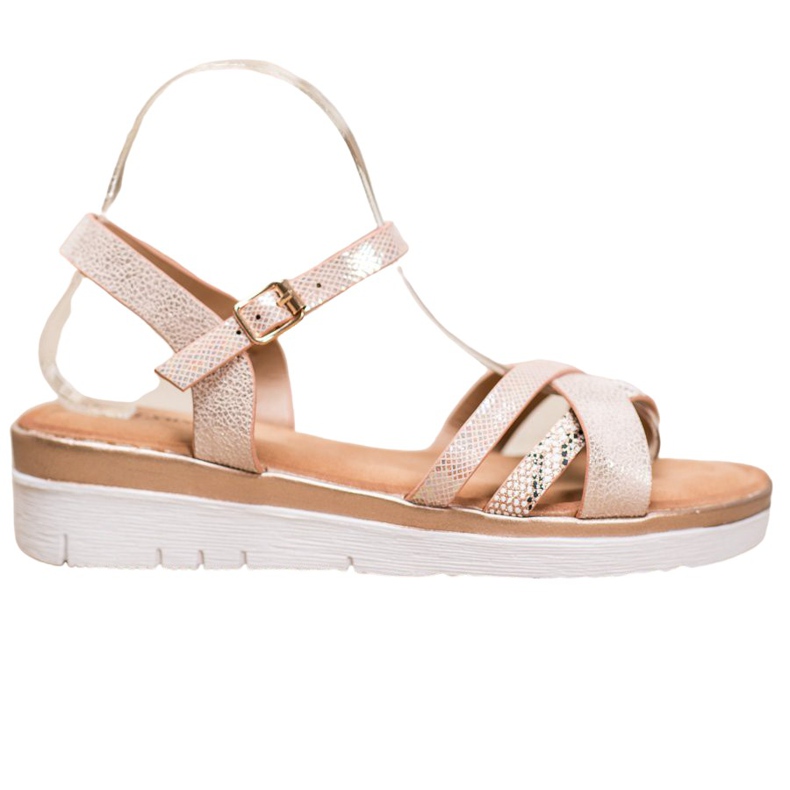 Small Swan Szandál Alacsony Ék barna sárga