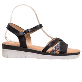 Small Swan Szandál Alacsony Ék fekete