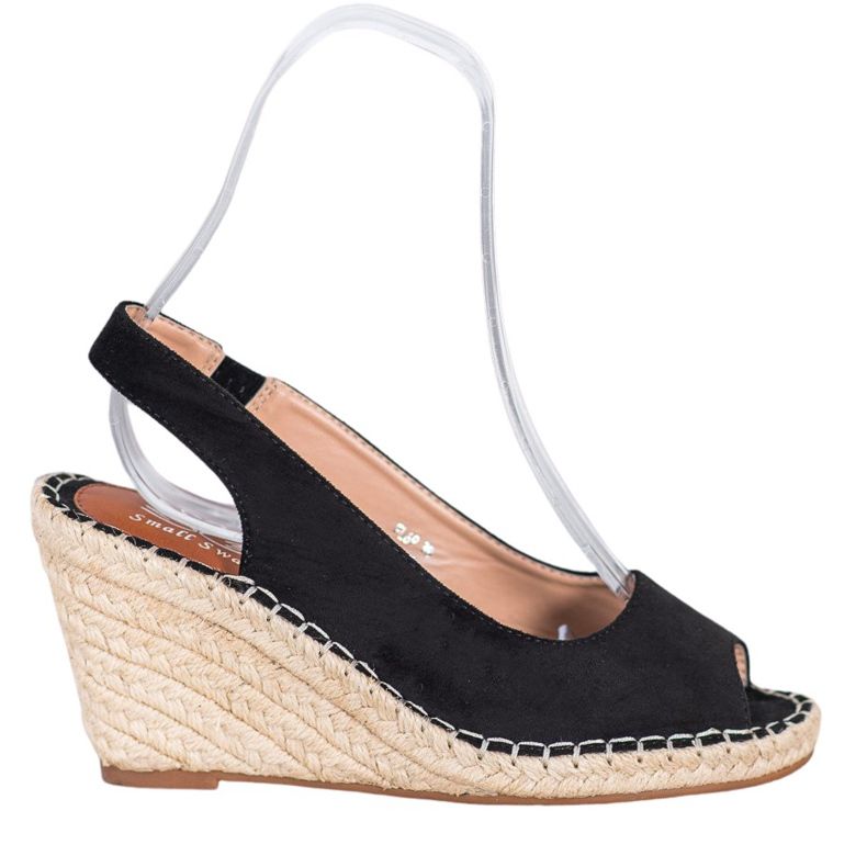 Small Swan Fekete szandál magas éken