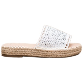 Small Swan Papucs kristályokkal fehér