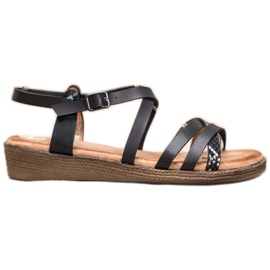 Small Swan Stílusos fekete szandál Small Swan Stílusos fekete szandál