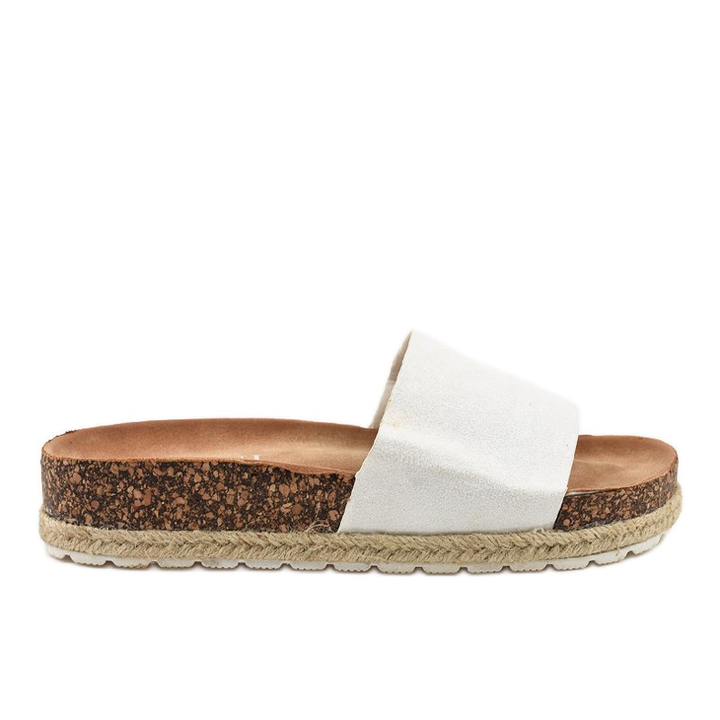 Fehér csillogó papucs 6130