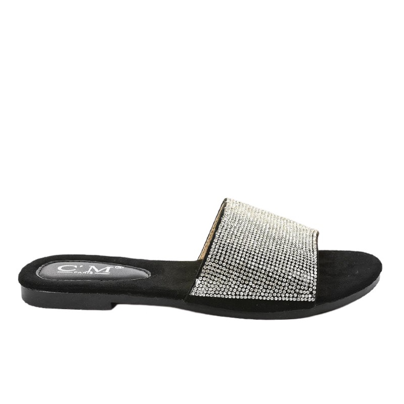 Fekete papucs köbös cirkóniával 839-761 szürke Fekete papucs köbös cirkóniával 839-761 szürke