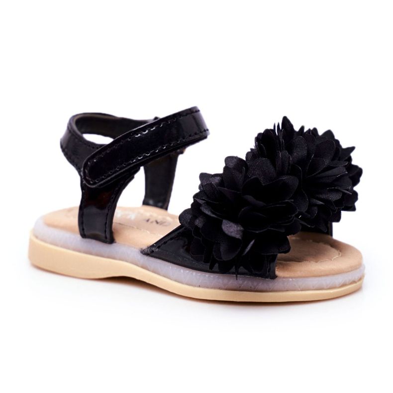 FRROCK Gyermek szandál tépőzárral izzó fekete Milena