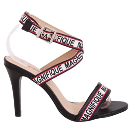 Fekete szandál magas sarkú LL-170P Fekete