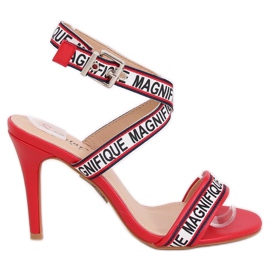Piros szandál magas sarkú LL-170P Piros