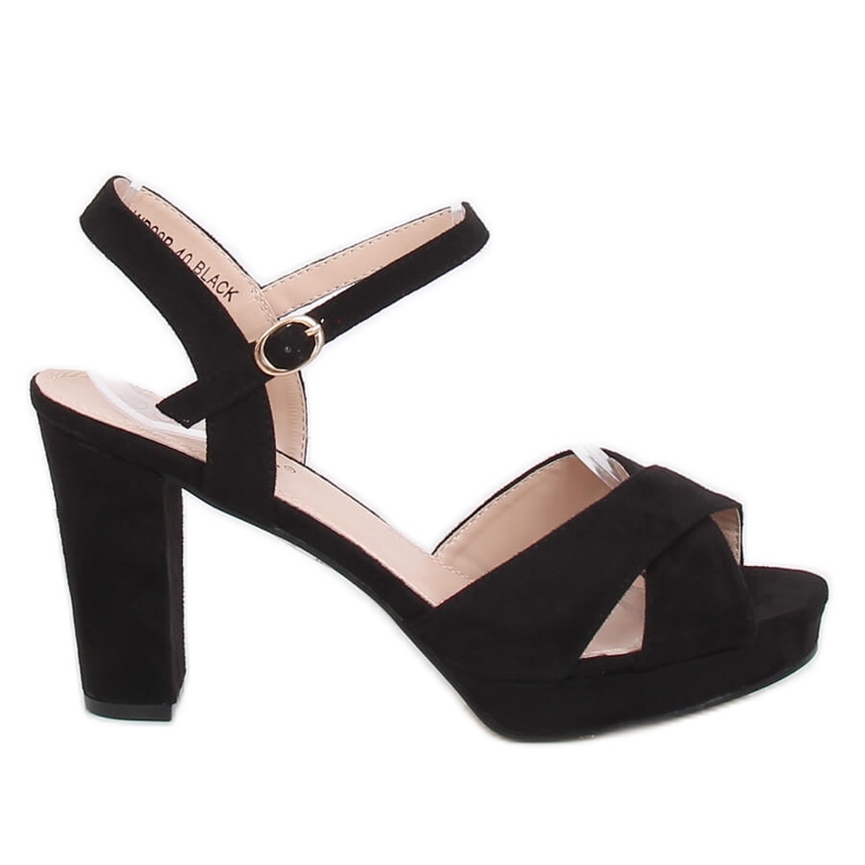 Fekete magas sarkú szandál WD99P Black
