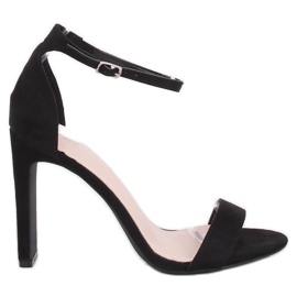 Fekete magas sarkú szandál NF-37P Fekete