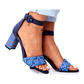 Női szandál Maciejka bőr Navy Blue 04235-17 / 00-5 sötétkék kék