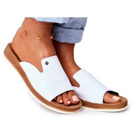 Női papucs Elegáns bőr fehér Nicole 2495 Pompey Női papucs Elegáns bőr fehér Nicole 2495 Pompey