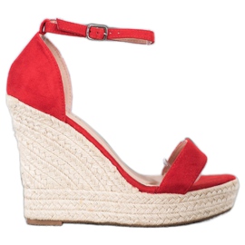SHELOVET Szexi ék szandál piros