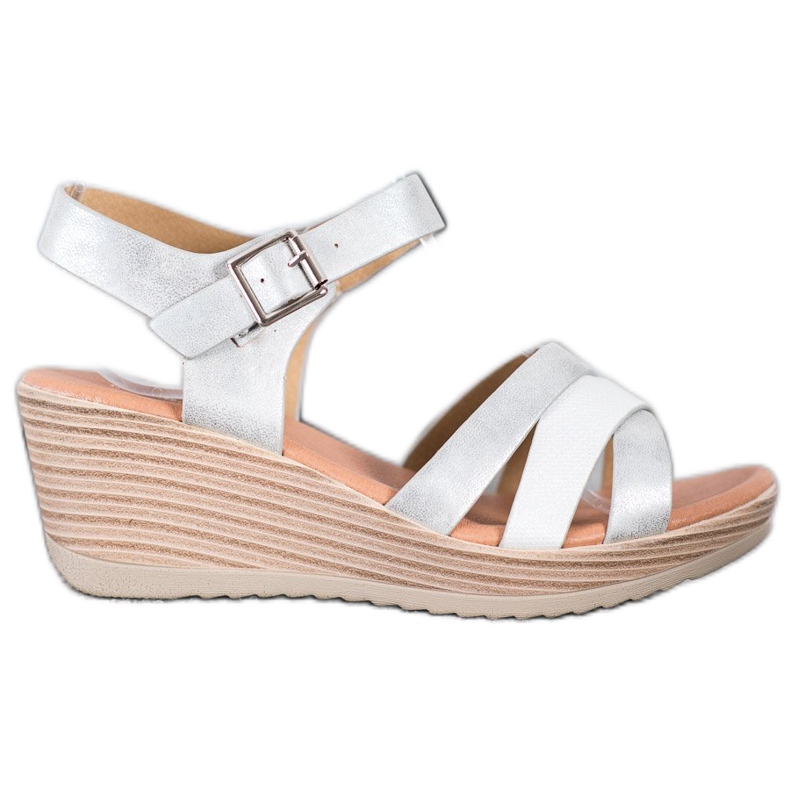 Sea Elves Ökobőrből készült könnyű szandál fehér szürke