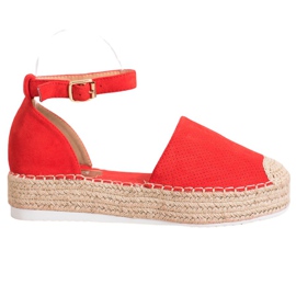 SHELOVET Áttört espadrillák piros