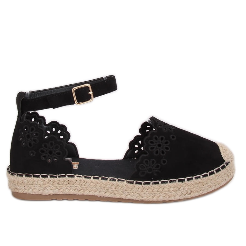 Fekete áttört espadrilles JH119 Black