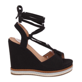 Fekete GP07 Fekete ék szandál