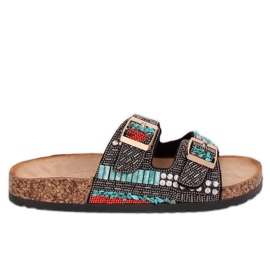 Scholki fekete gyöngyökkel CK133P Fekete sokszínű