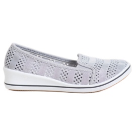 SHELOVET Áttört balerinák szürke