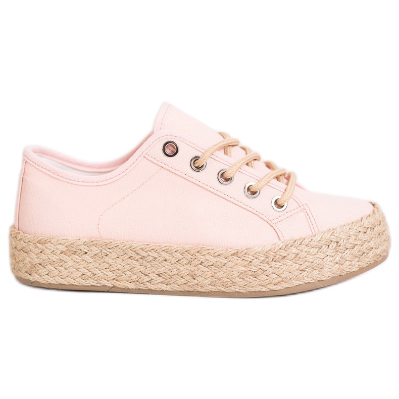 Kylie Cipők Egy Szalma Platformon rózsaszín