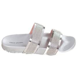 Ideal Shoes Női papucs köbös cirkóniával szürke