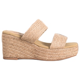 Kylie Könnyű ék papucs bézs