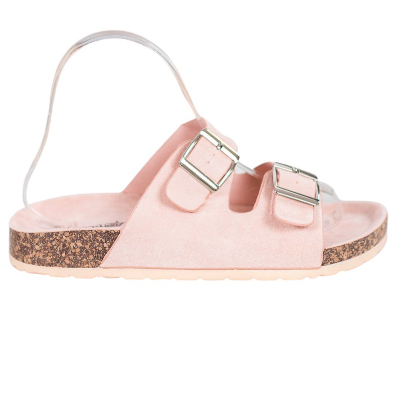 Queentina Kényelmes papucs csattal rózsaszín