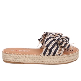 JH81P Navy espadrilles papucs fehér fekete