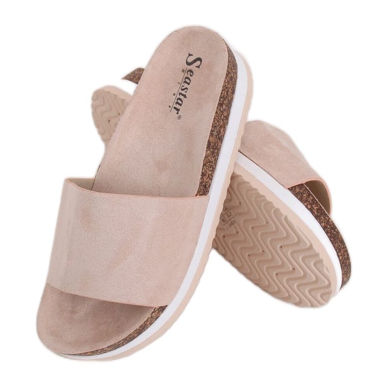 Női bézs papucs CK184P Bézs