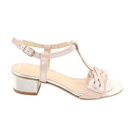 Gamis Női rózsaszín-ezüst bőr szandál 39366 Gamis Női rózsaszín-ezüst bőr szandál 39366