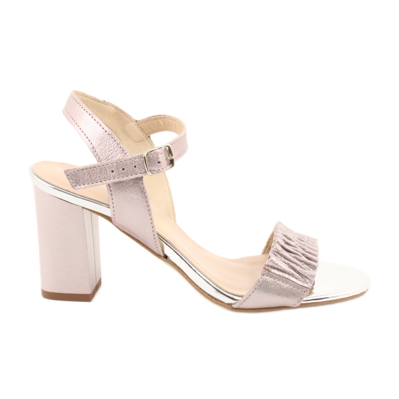 Bőr szandál a Gamis 3949 oszlopon rózsaszín szürke